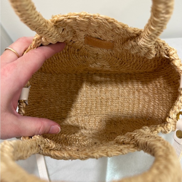 Clare V Cream Woven Straw Petit Moyen Alice Bag - Picture 8 of 8